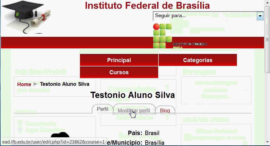 Tutorial sem áudio para atualização do perfil de usuário no Moodle