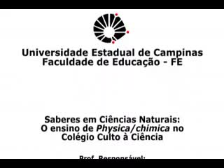 DEPHE-Saberes em Ciências Naturais O ensino de Physica  Chimica no Colégio Culto à Ciência
