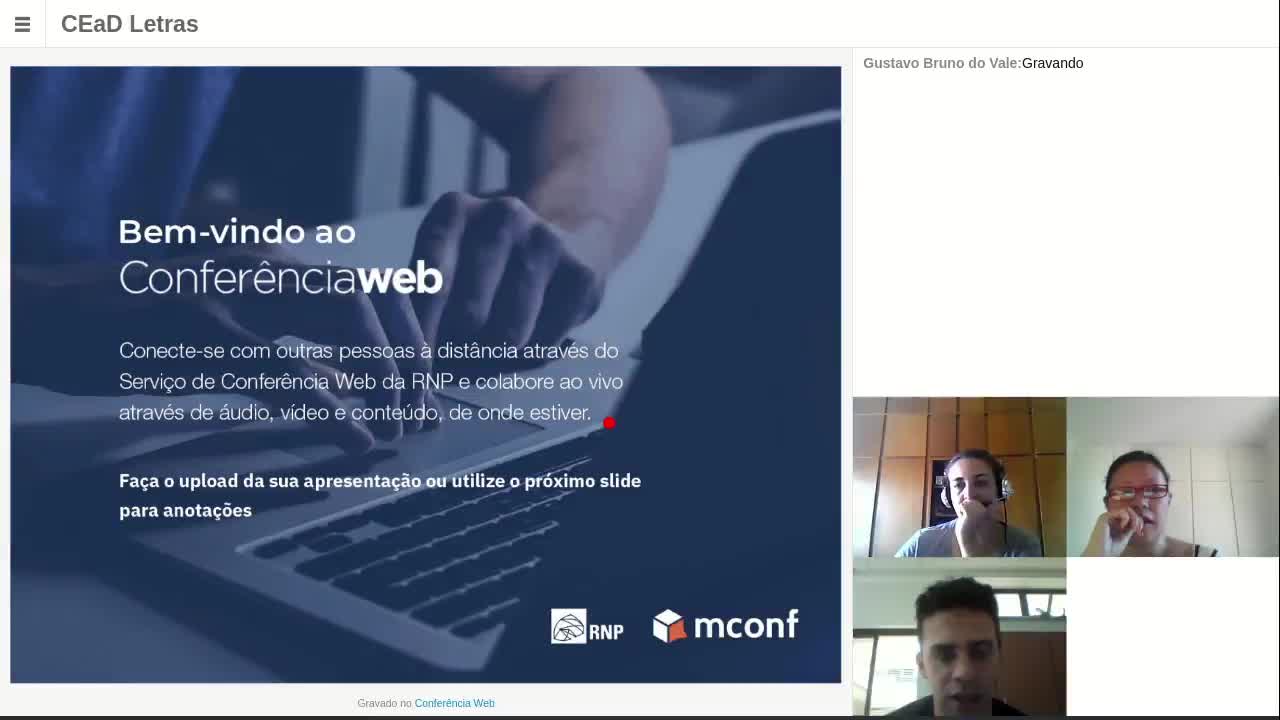 Conferência Web - Letras Inglês - Profª. Simone com membros da Empresa - 01/04/2019
