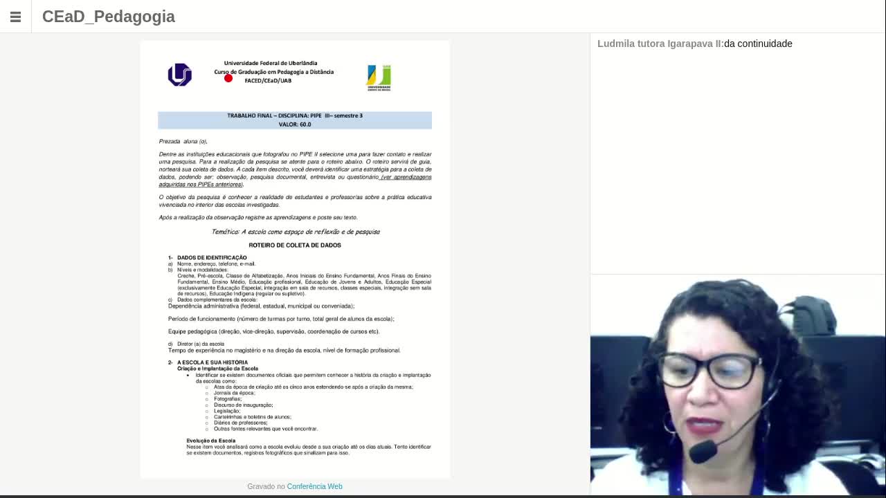 Conferência Web - Pedagogia - Profª Maria Simone - 22/05/2019
