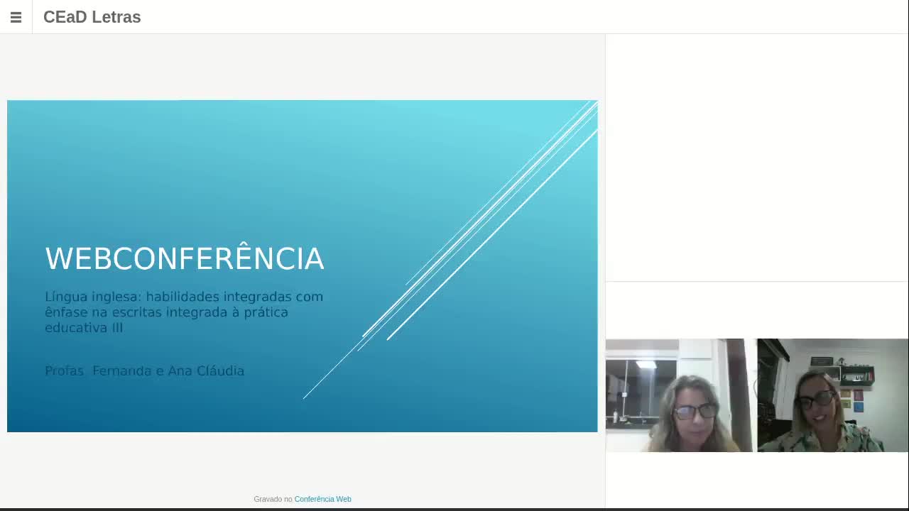 Conferência Web - Letras Inglês - Profª Fernanda Ribas - 28/05/2019