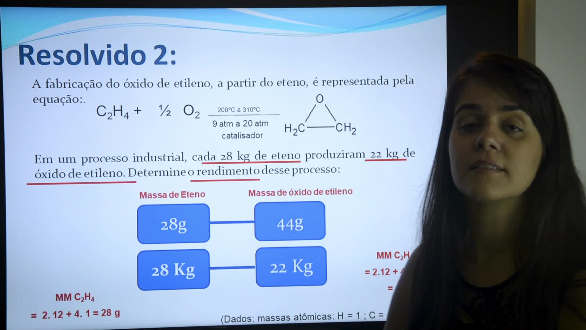 Estequiometria com Rendimento exerc resolvido 2