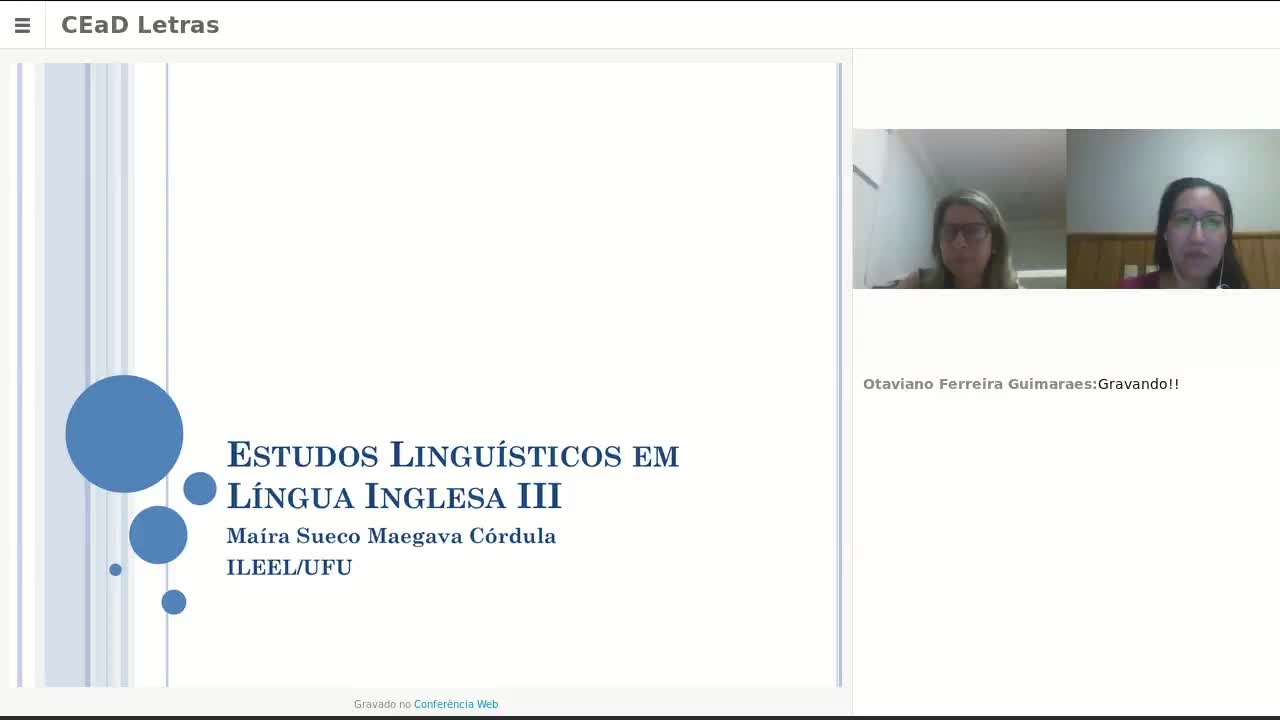 Conferência Web - Letras Inglês - Profª Maíra - 04/06/2020