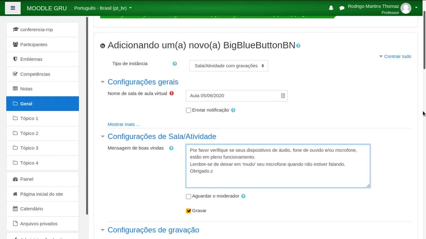 Titulo para o video