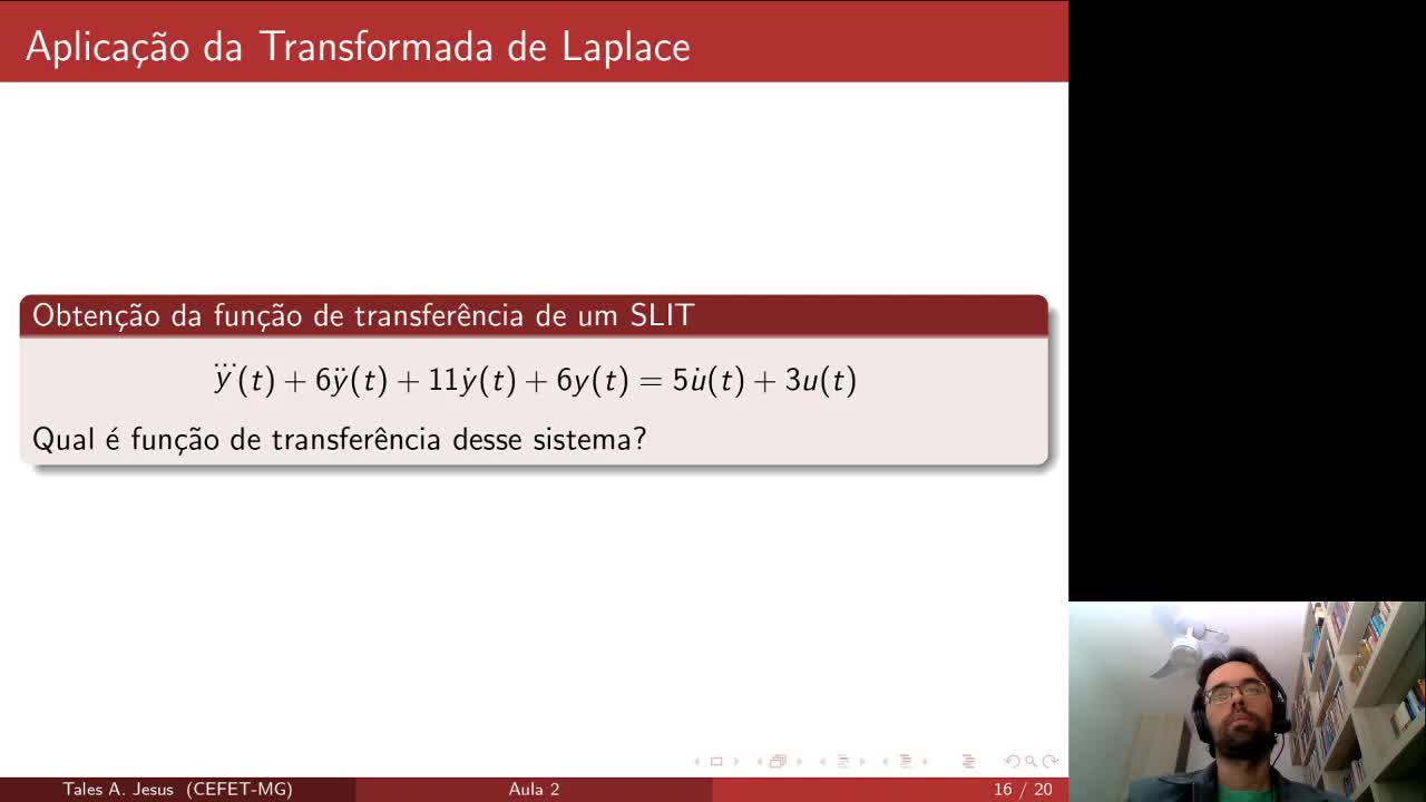 CDSD 3.2 - Obtenção de função de transferência de um sistema a partir da sua equação diferencial