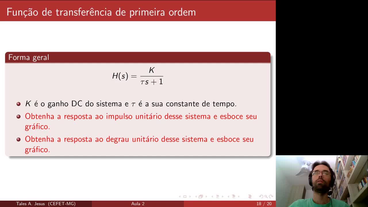 CDSD 3.4 - Respostas ao impulso e ao degrau de um sistema de primeira ordem 