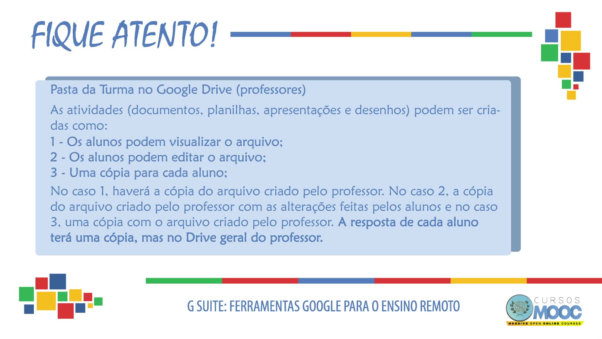 G SUITE: FERRAMENTAS GOOGLE PARA O ENSINO REMOTO - DRIVE - PASTA DA TURMA PELA ÓTICA DO PROFESSOR