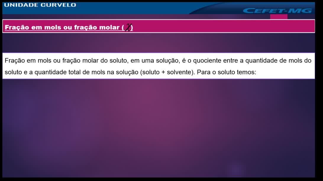 AulA 3 - Fração molar e diluição das soluições