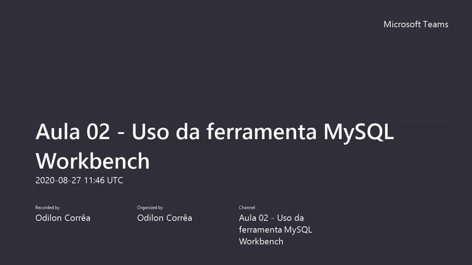 LBD1: Aula 02 - Uso da ferramenta MySQL Workbench