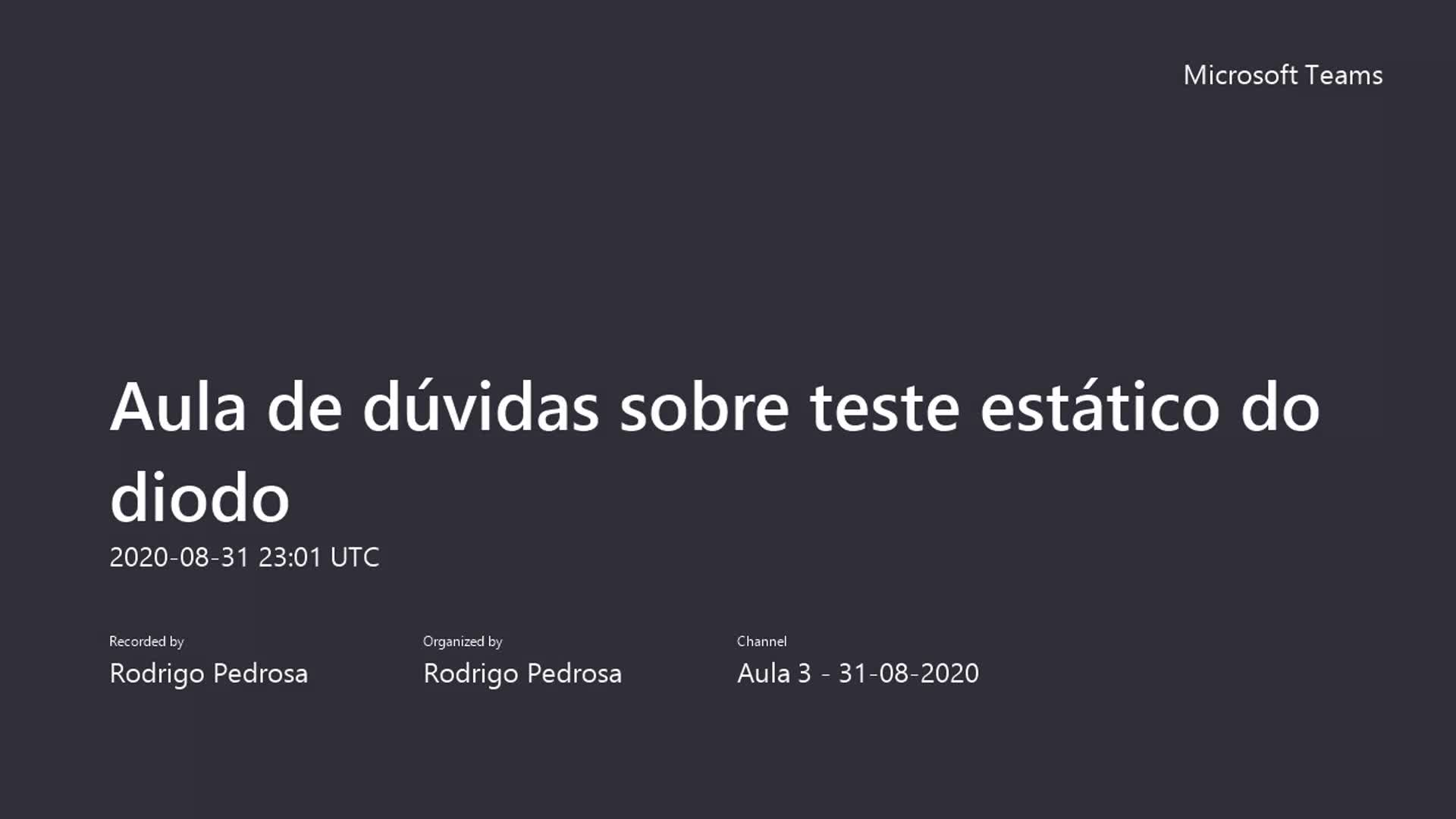 Aula para tirar dúvidas sobre teste estático do diodo_LEAI