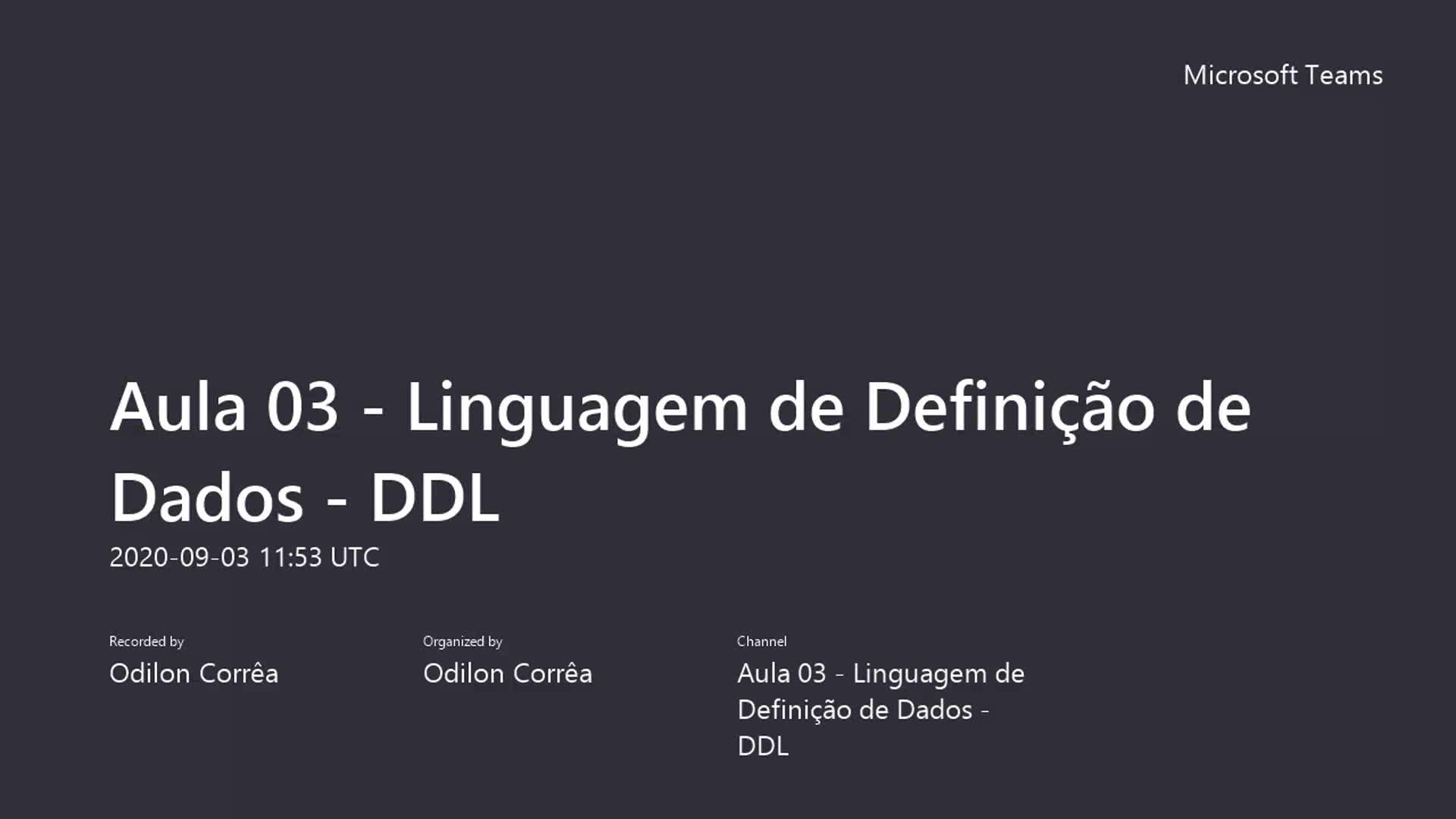 LBD1: Aula 03 - Linguagem de Definição de Dados