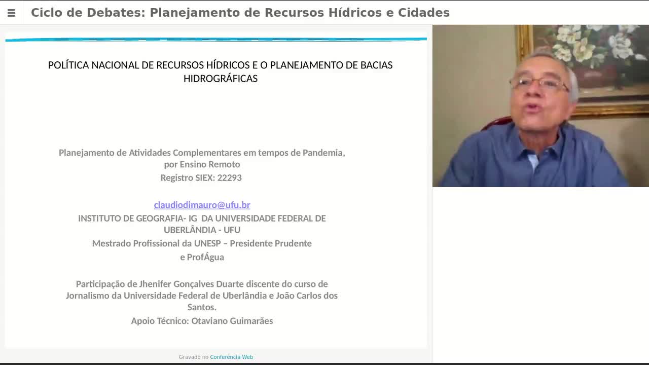 Ciclo de Debates: Planejamento de Recursos Hídricos e Cidades - 23/09/2020