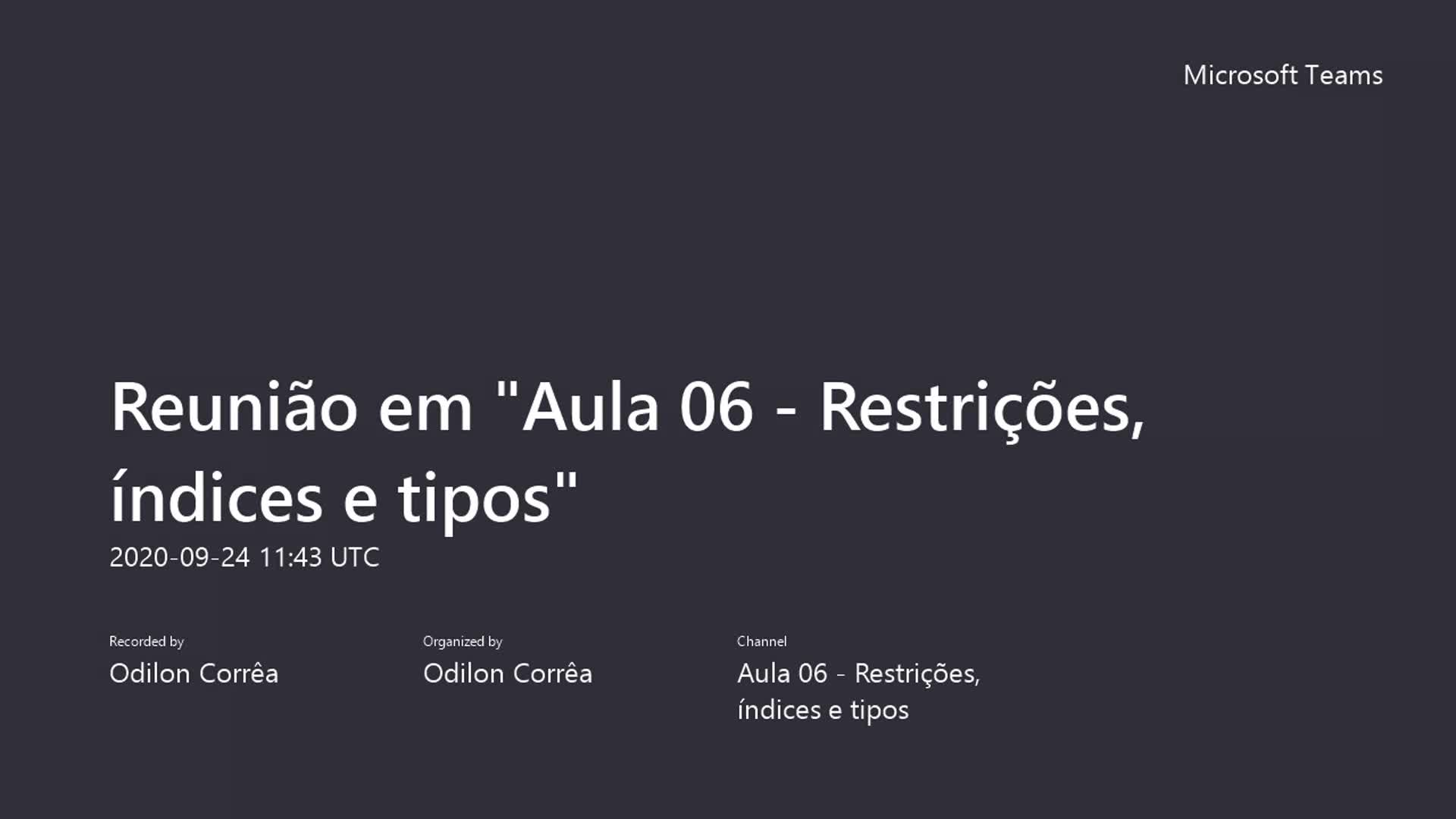 LBD1: Aula 06 - Restrições, índices e tipos de dados