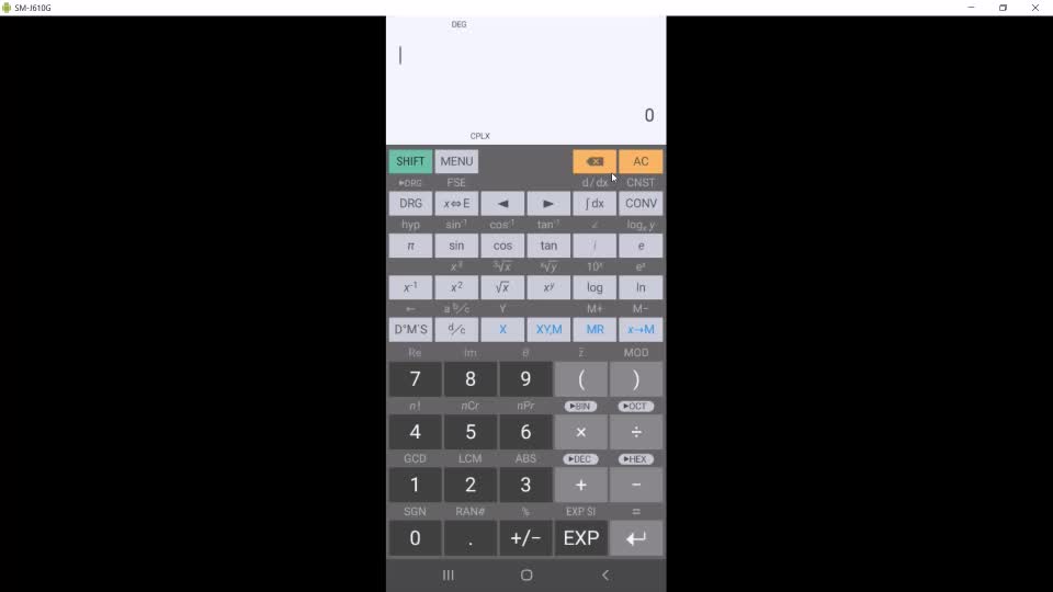 Demonstração do uso de calculadora científica para o Exercício 05