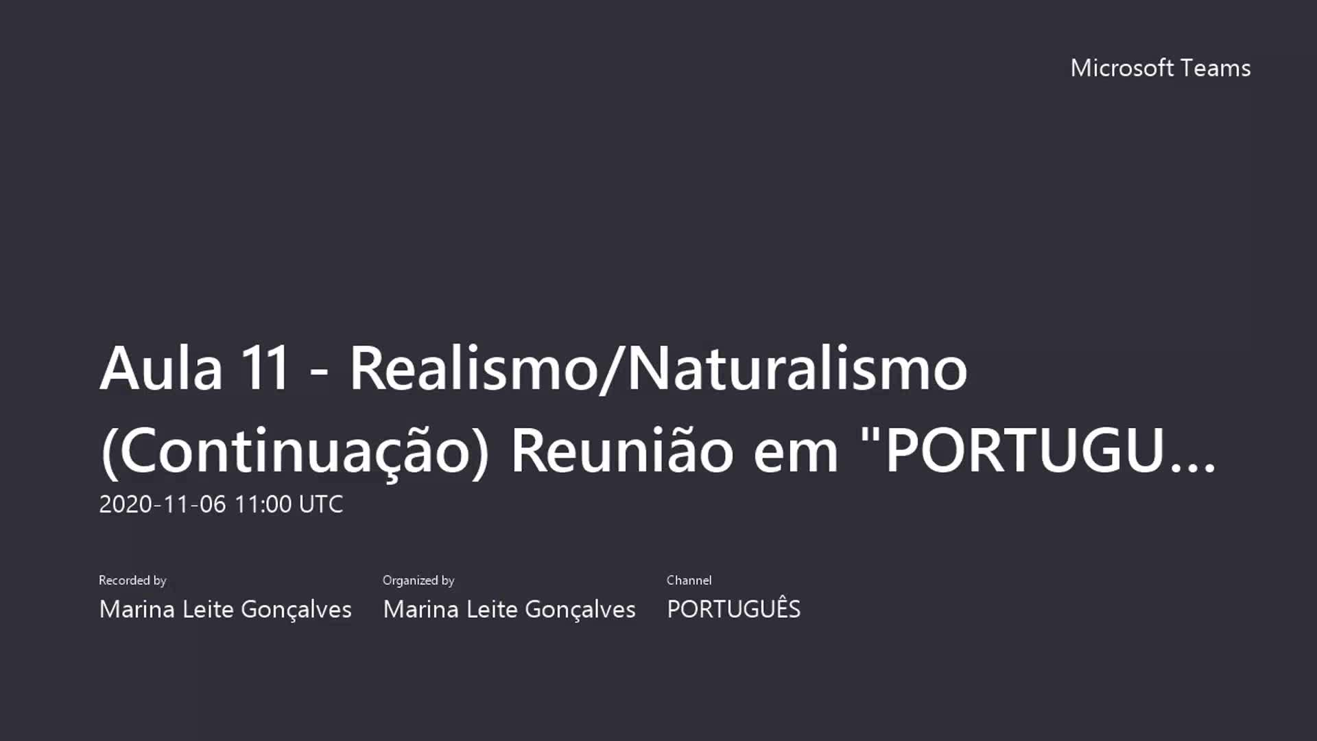 Aula 11- Realismo/Naturalismo (continuação) ELE2