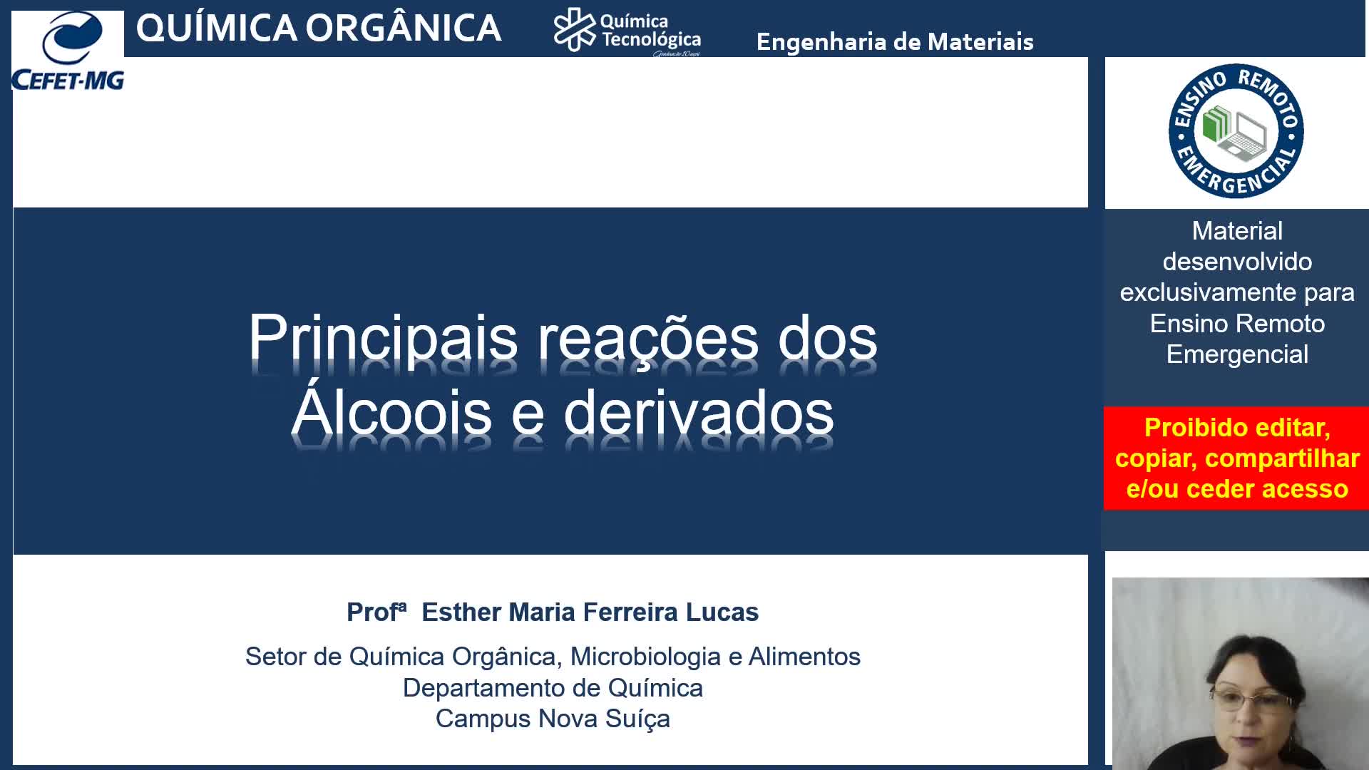 QO- Reações de alcoois e drivados