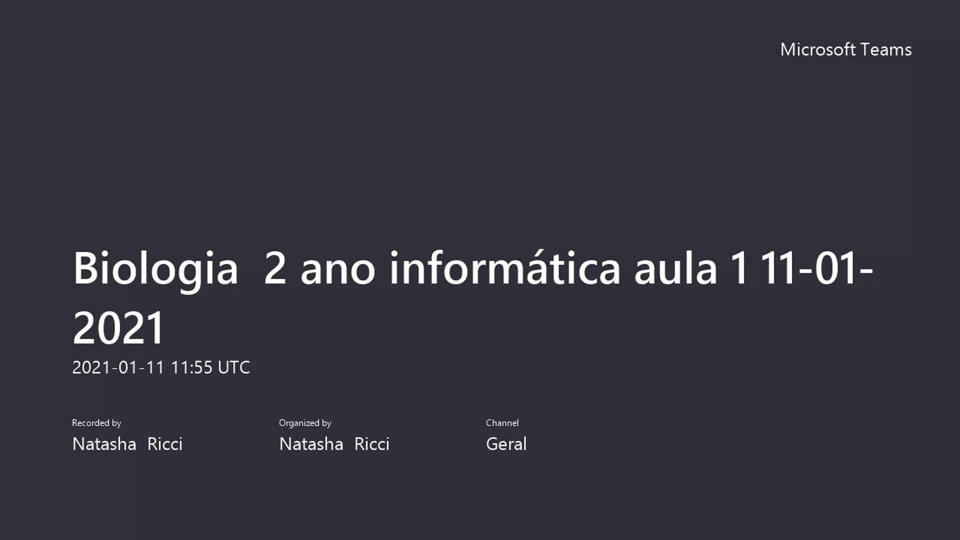 Biologia 2 Ano Informática 11-01-2021