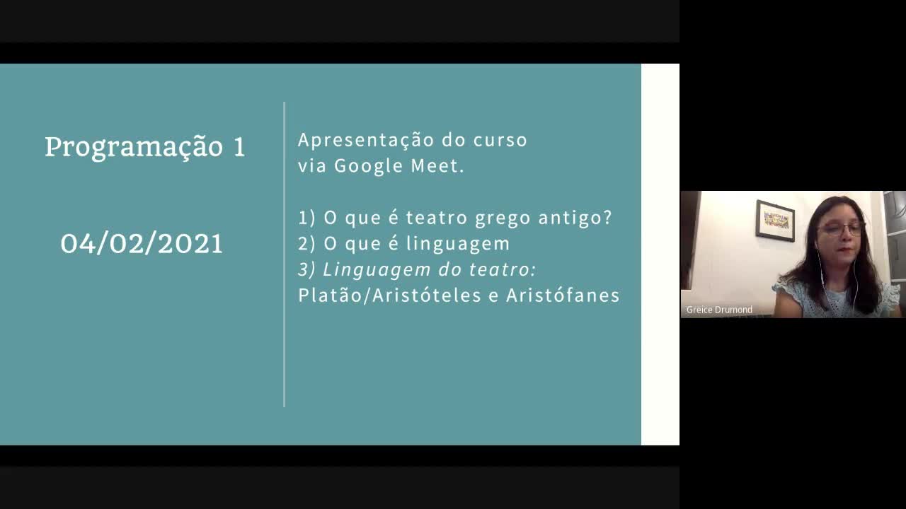 1ª aula - Linguagem do teatro grego antigo