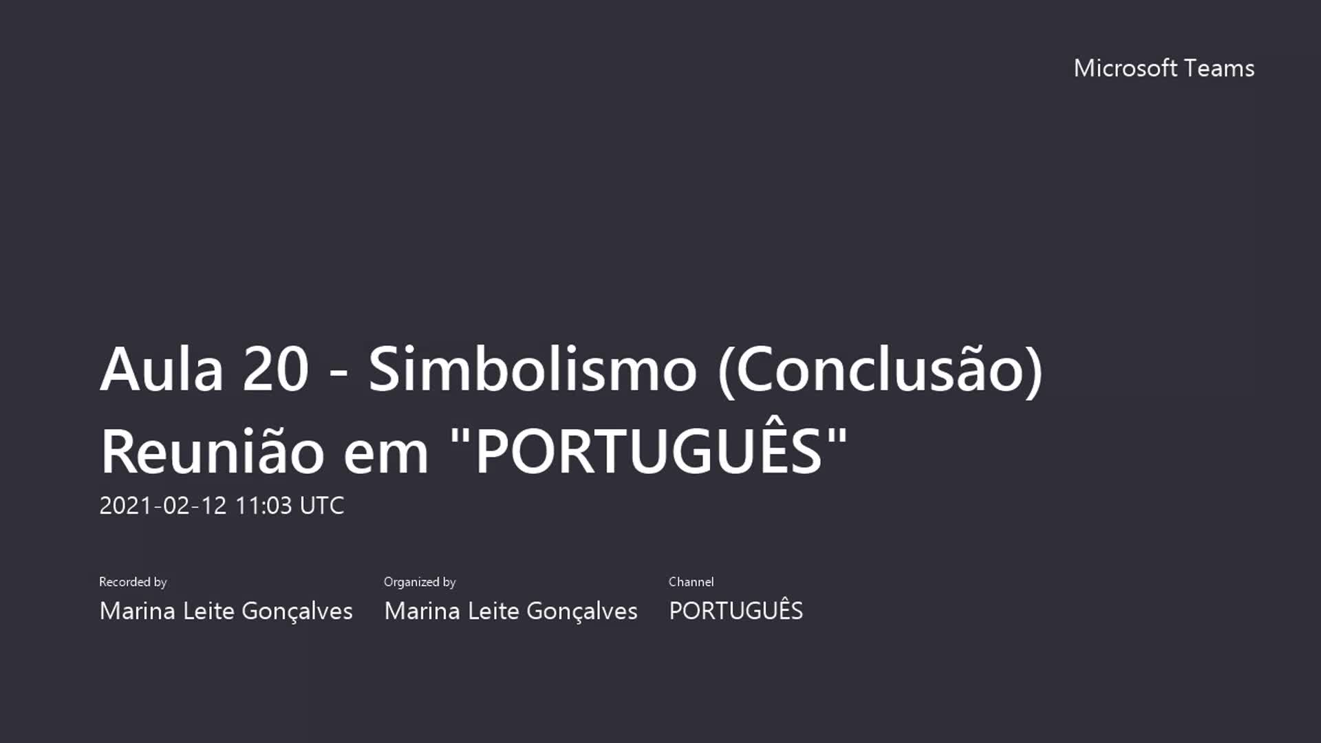 Aula 20 - Simbolismo (Conclusão)