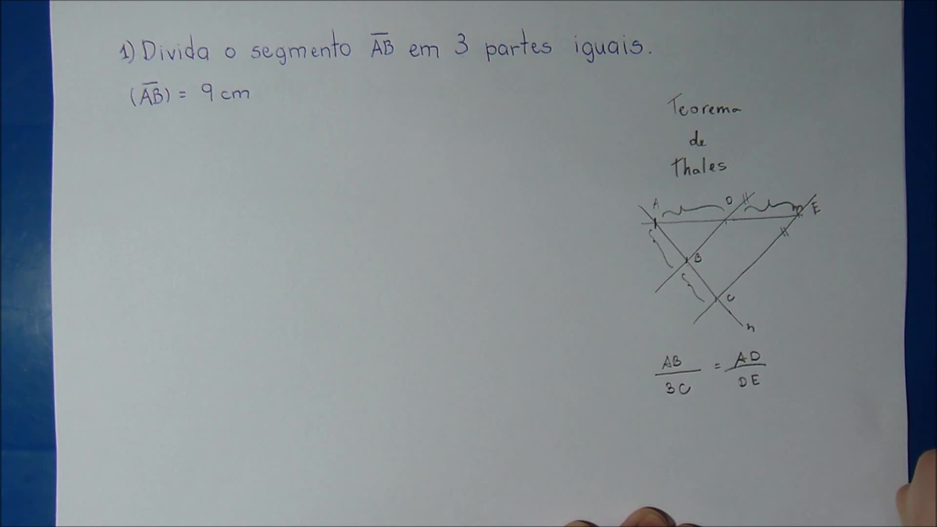 Divisão de segmentos em partes congruentes utilizando o Teorema de Thales