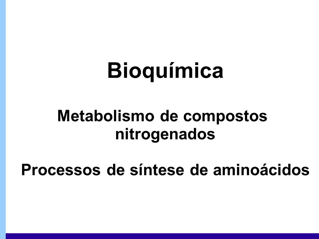 Metabolismo de aminoácidos - sínteses