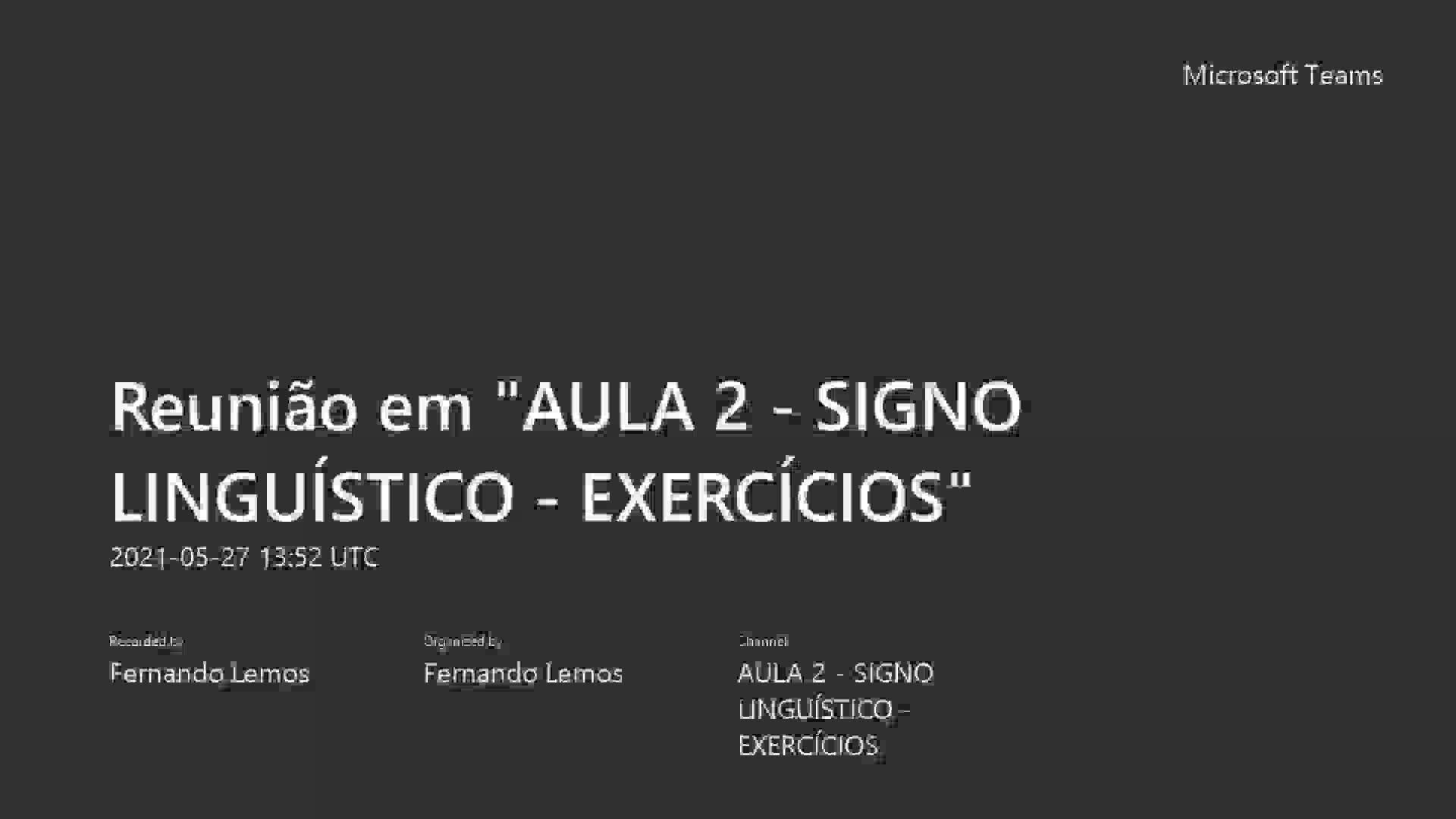 AULA 2 - SIGNO LINGUÍSTICO - EXERCÍCIOS