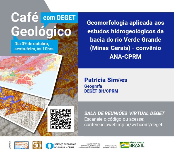 Café Geológico S01E30 - Geomorfologia aplicada aos estudos hidrogeológicos da bacia do rio Verde Grande (Minas Gerais) - convênio ANA-CPRM.