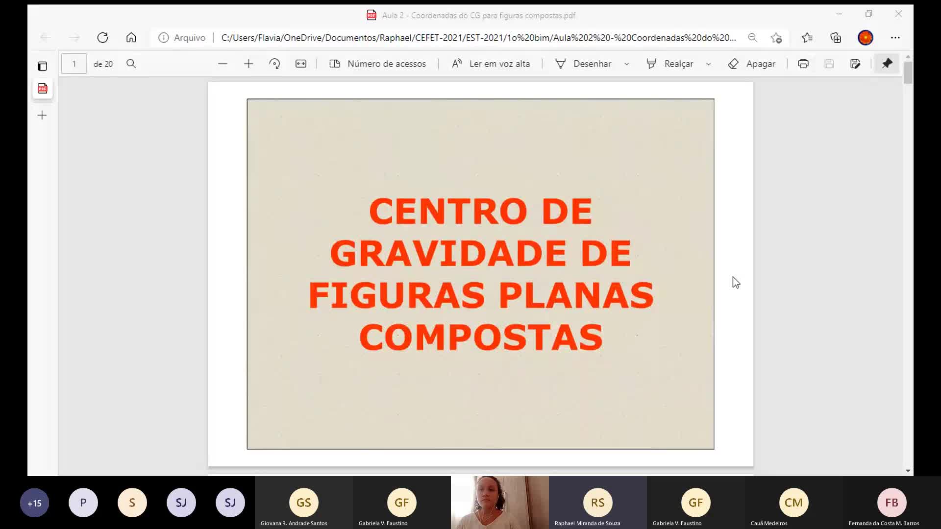 Aulas 2 e 3 - CG Fig compostas e Momento de Inércia