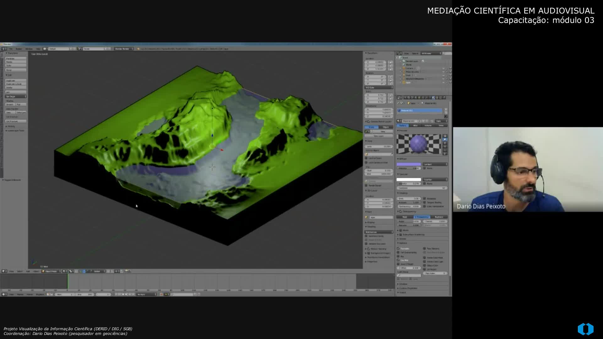 Oficina sobre mediação e visualização científica audiovisual (módulo 03)