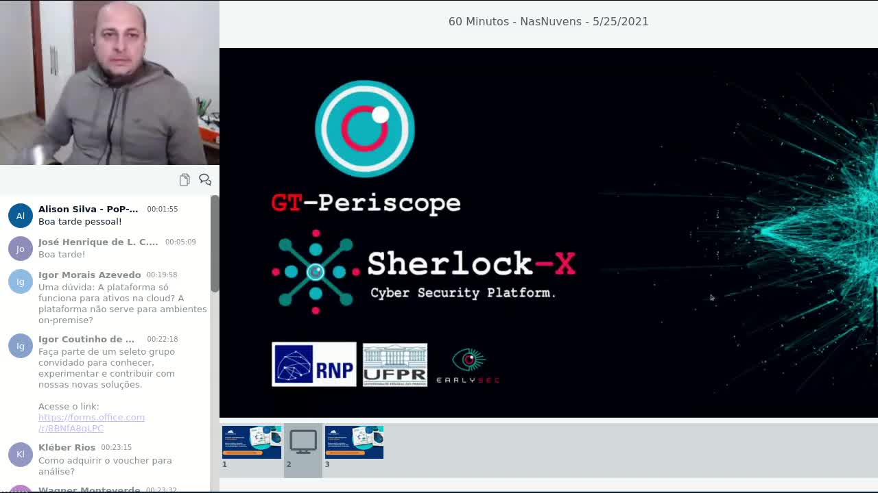 60Minutos NasNuvens - Periscope - Sherlock-X - Inovação