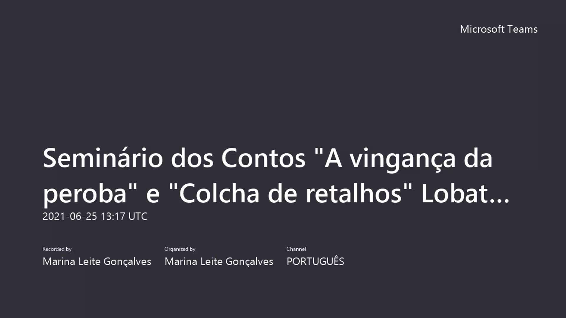 Aula 6 EDI3 - Seminário dos contos Urupês (continuação) 