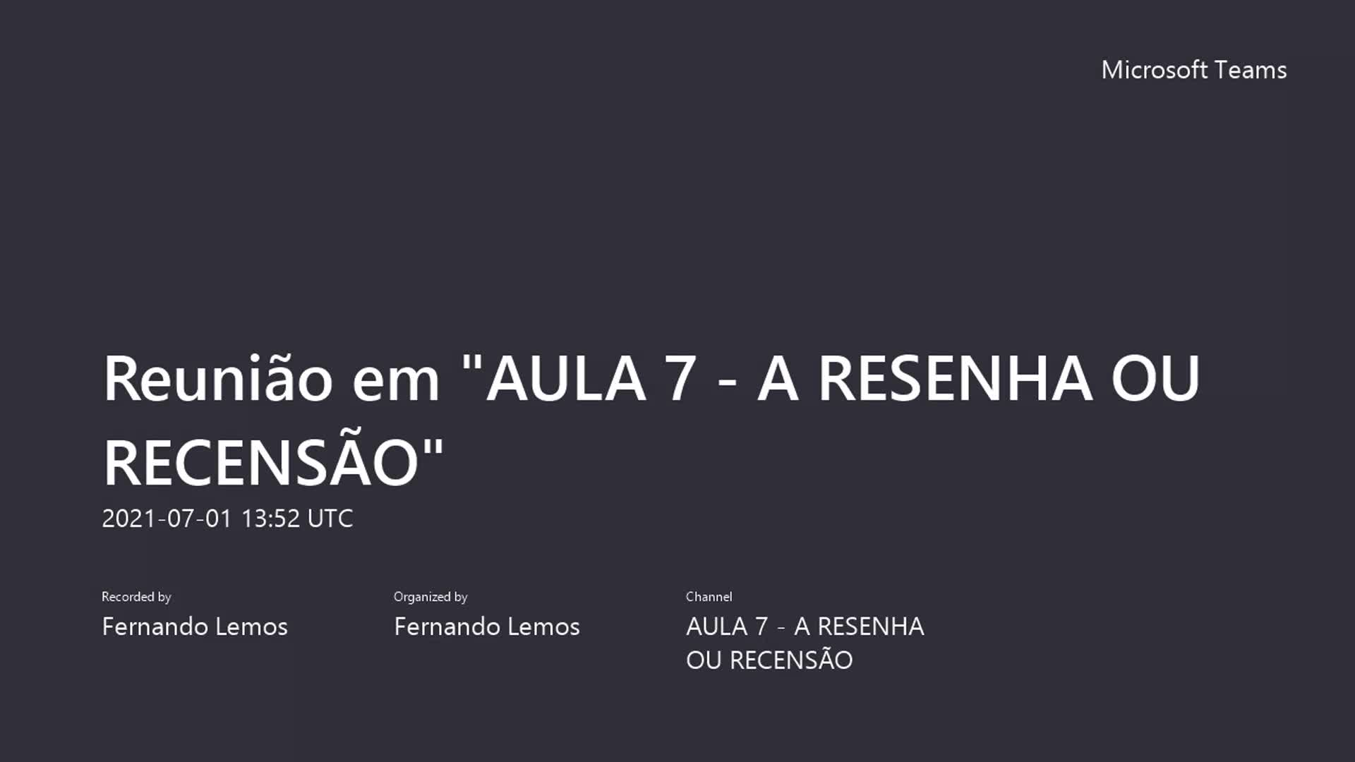 AULA 7 - A RESENHA OU RECENSÃO