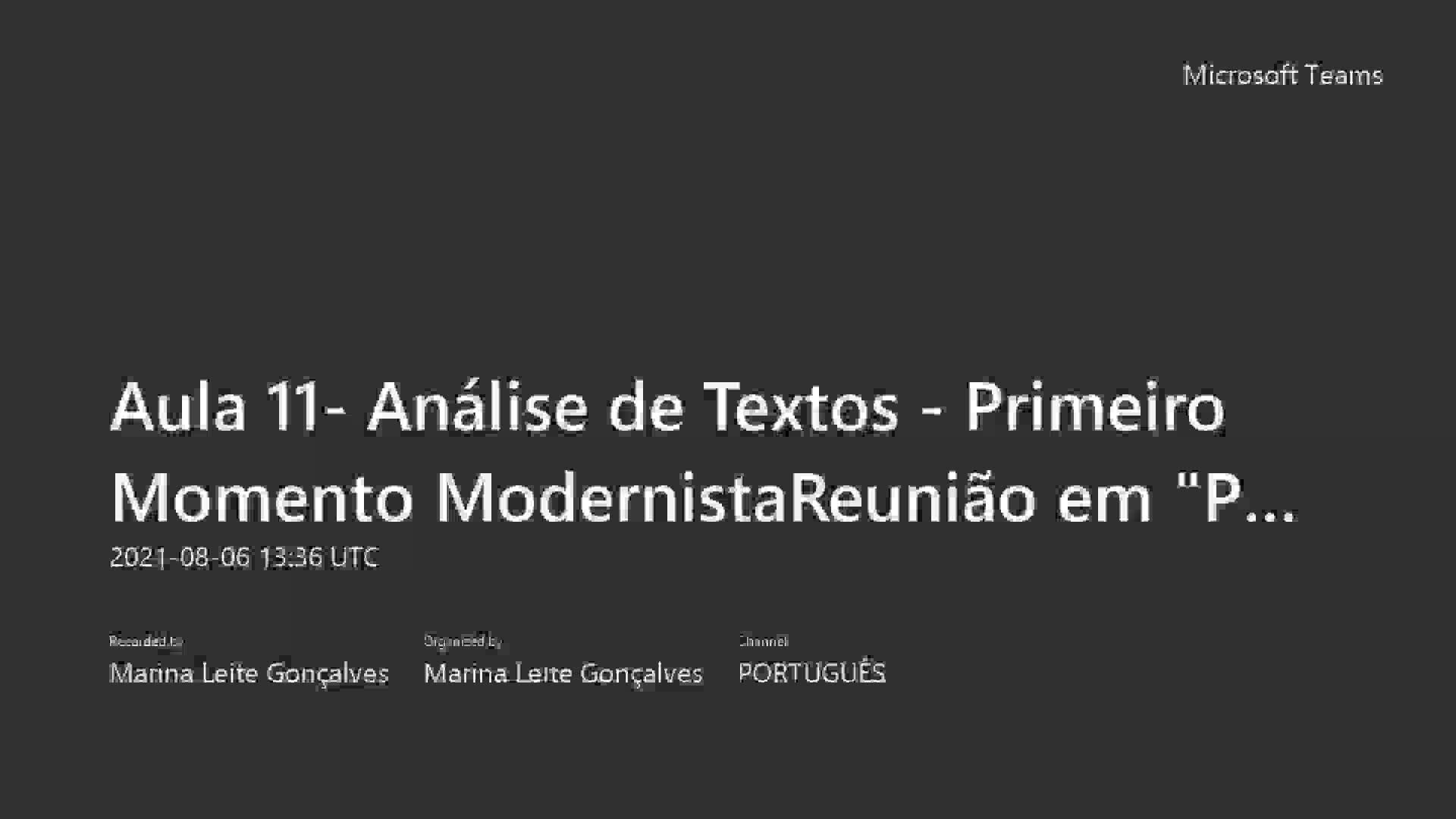 Aula 11 EDI3 Análise de textos Primeiro Momento Modernista  