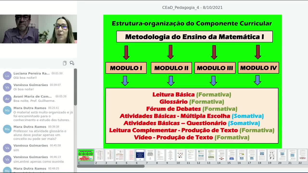 Conferência Web - Pedagogia T4 - Prof. Guilherme Saramago - 10/08/2021