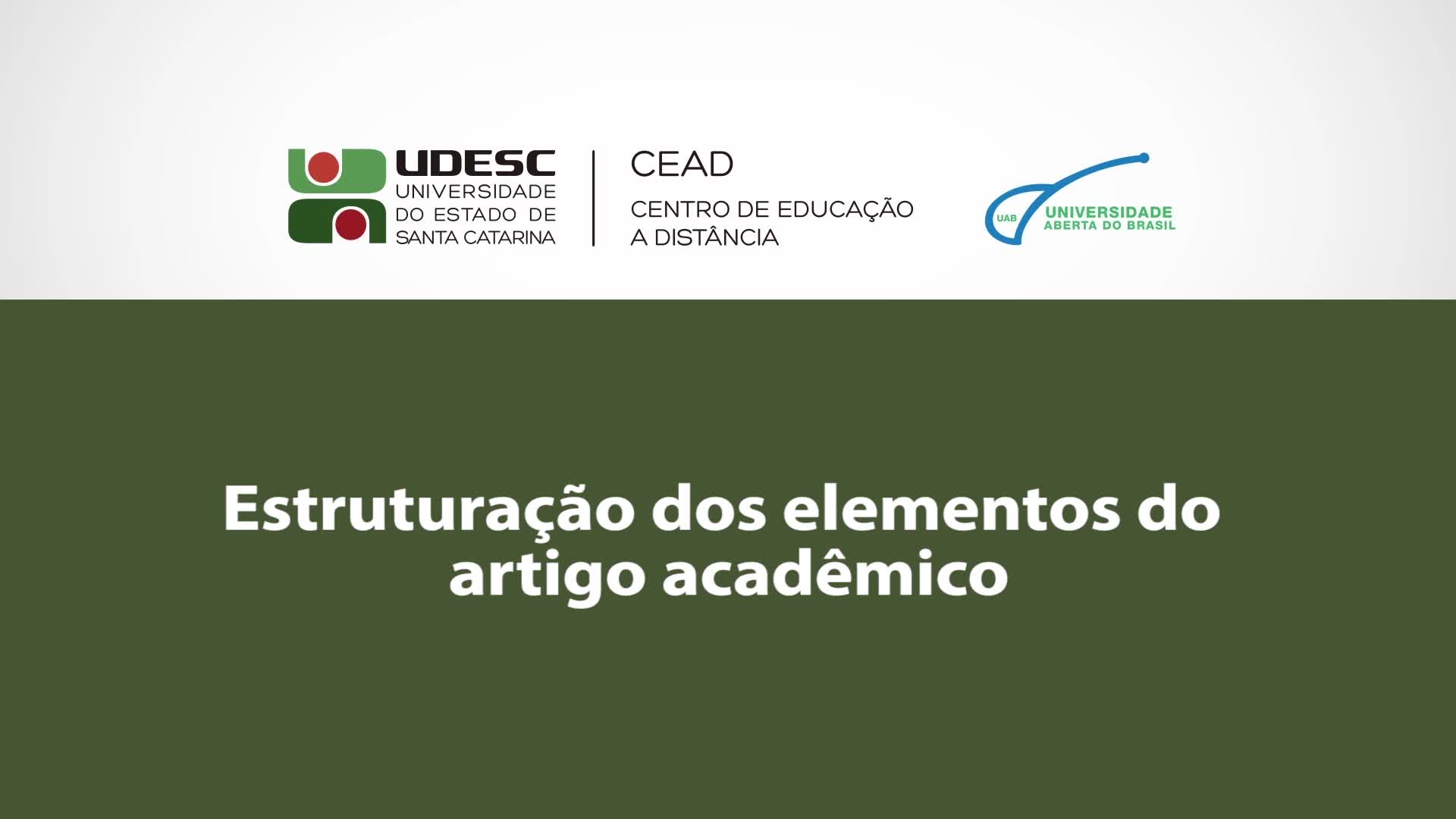 Estruturação dos elementos do artigo acadêmico