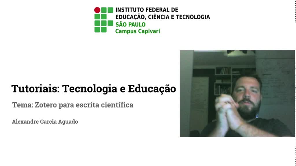 Videostutoriais - Nuvem, Escrita Colaborativa, LibreOffice e Zotero