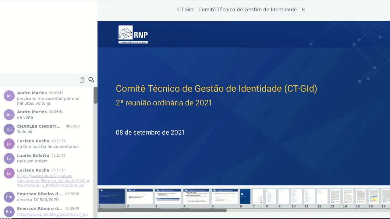 2a. reunião ordinária do CT-GId em 2021