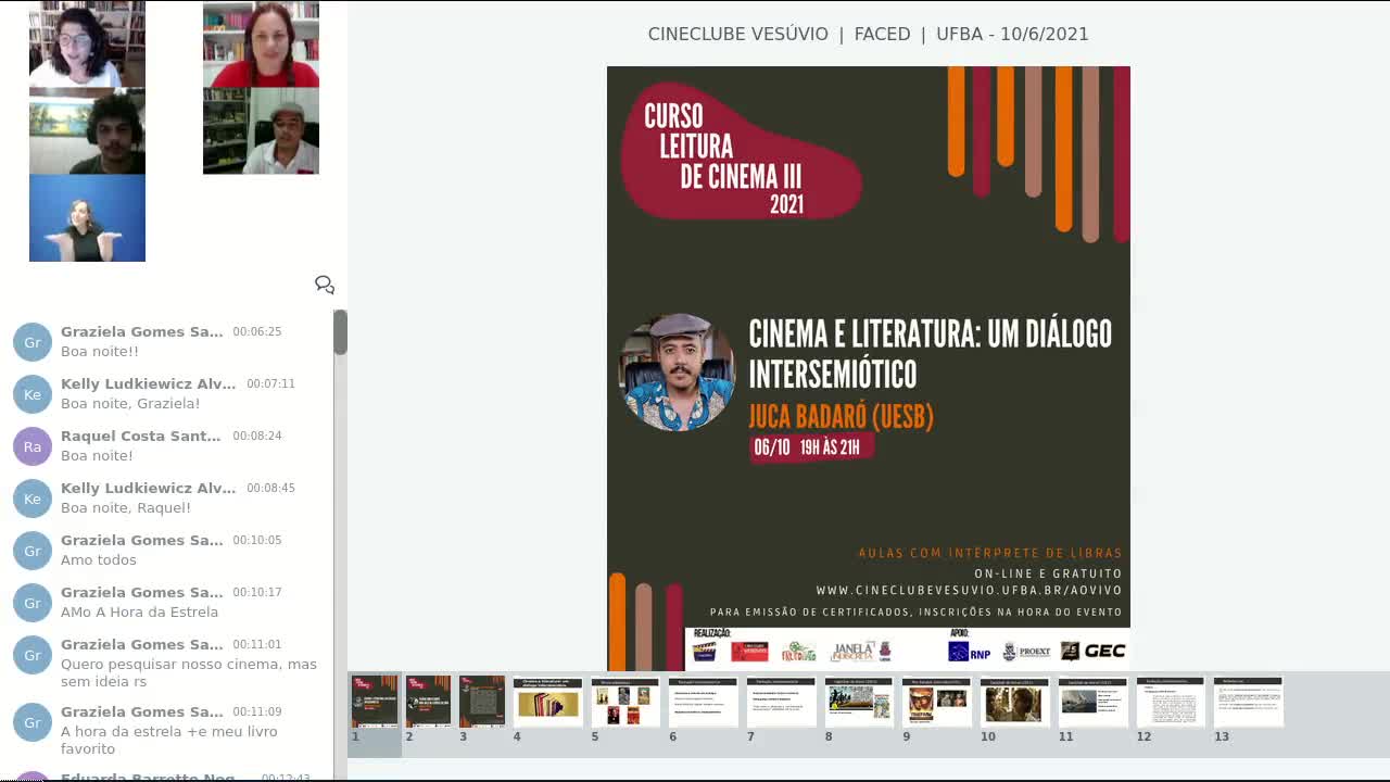 Cinema e literatura: um diálogo intersemiótico | Juca Badaró (Doutorando UESB)