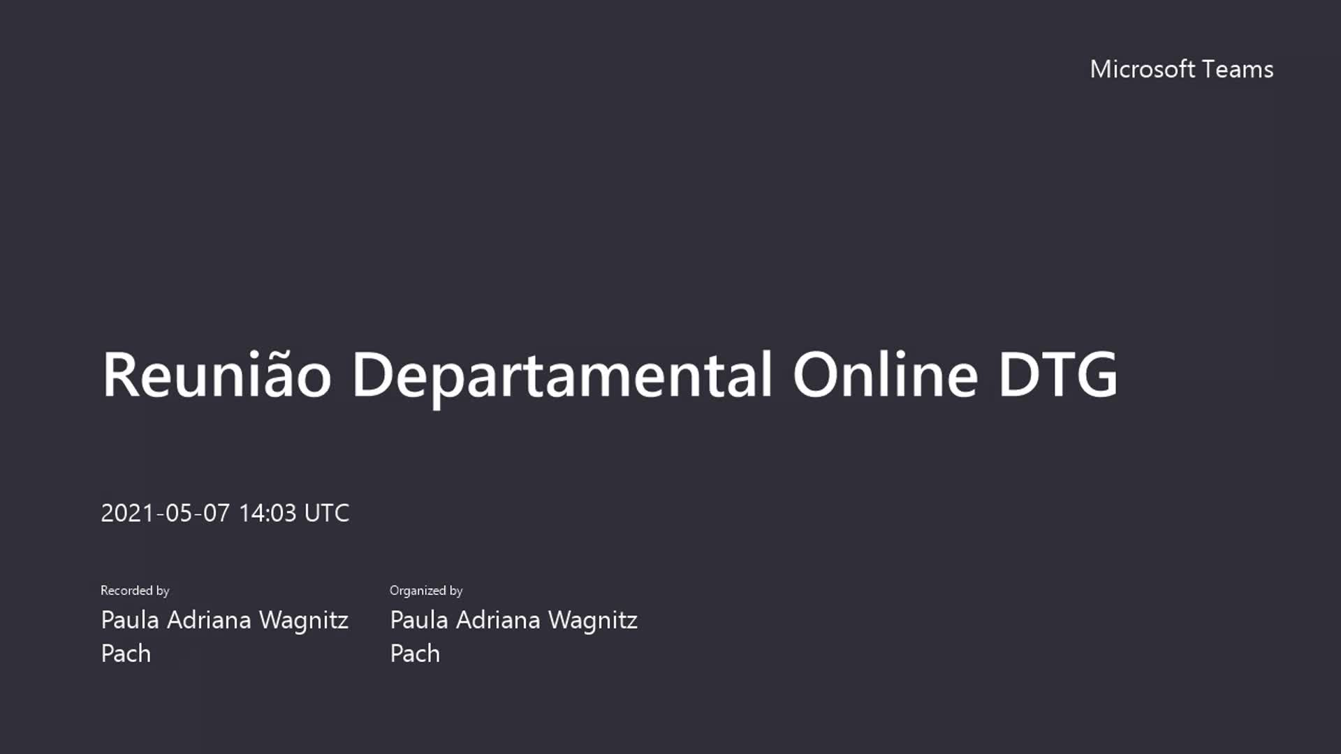Reunião Departamental DTG 2021