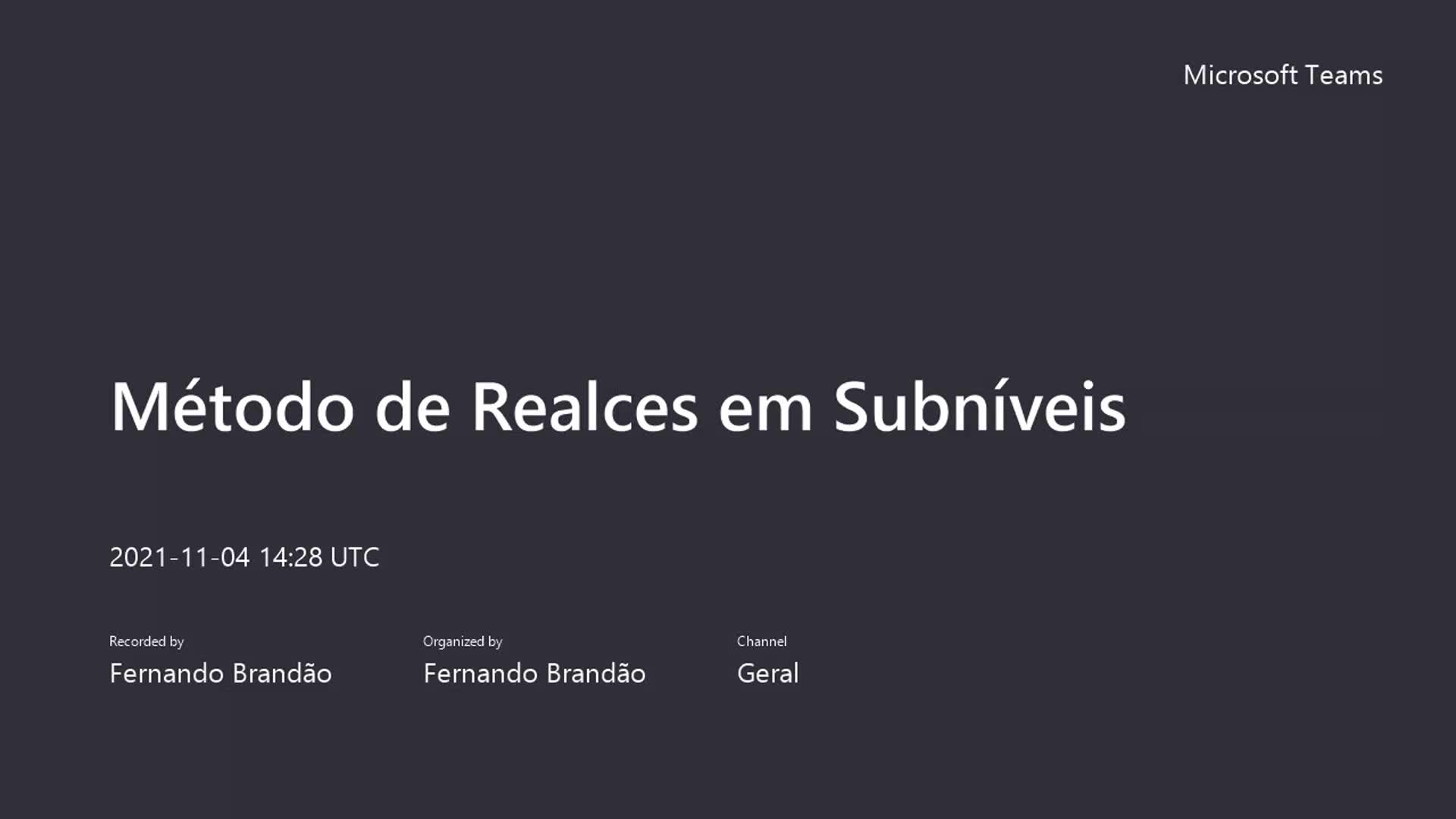 Método de realces em subníveis - diurno