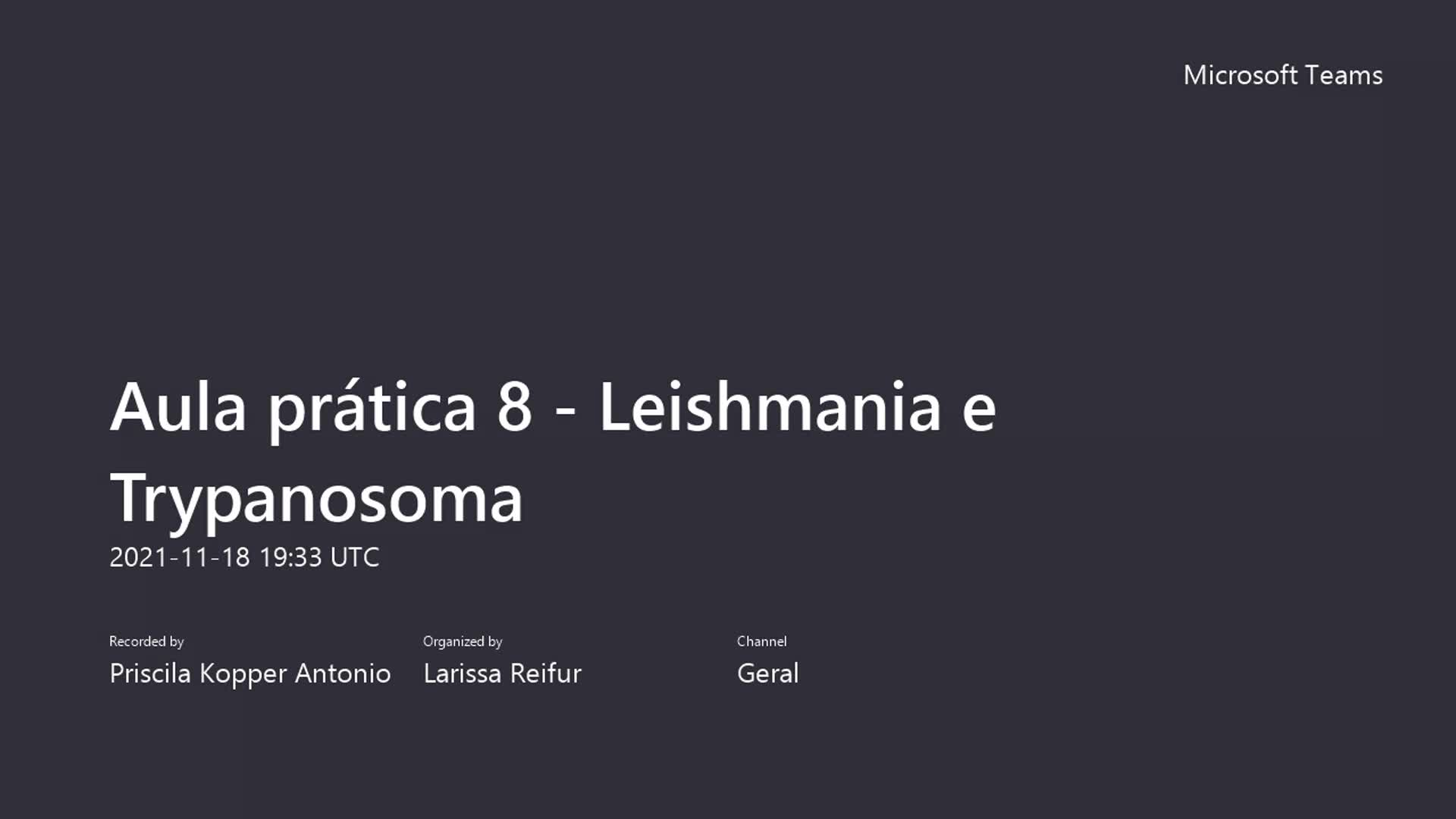 Parasitologia Veterinária II - Aula 8 - Leishmania e Trypanosoma