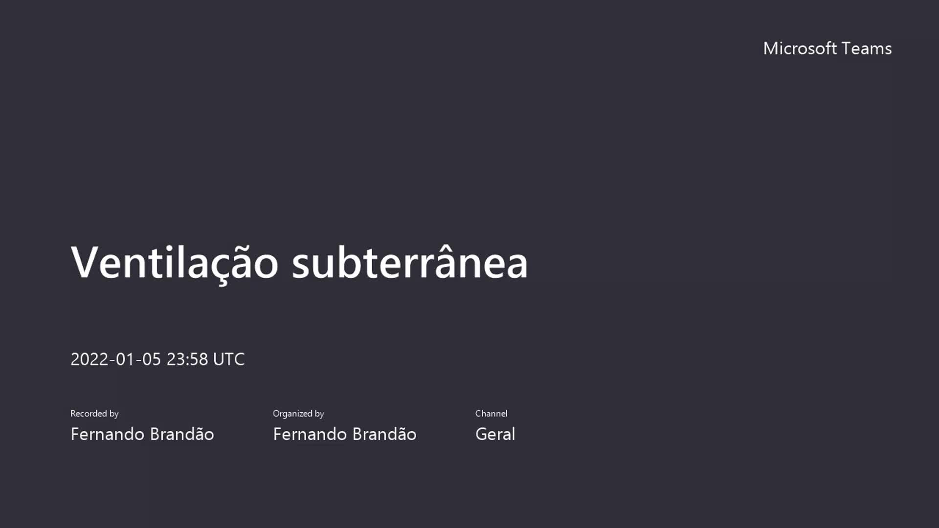 Ventilação subterrânea