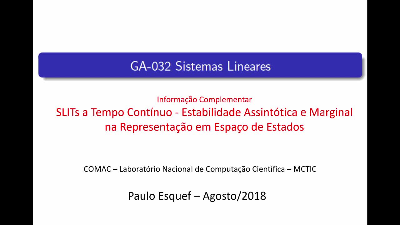 Sistemas Lineares (GA-032)