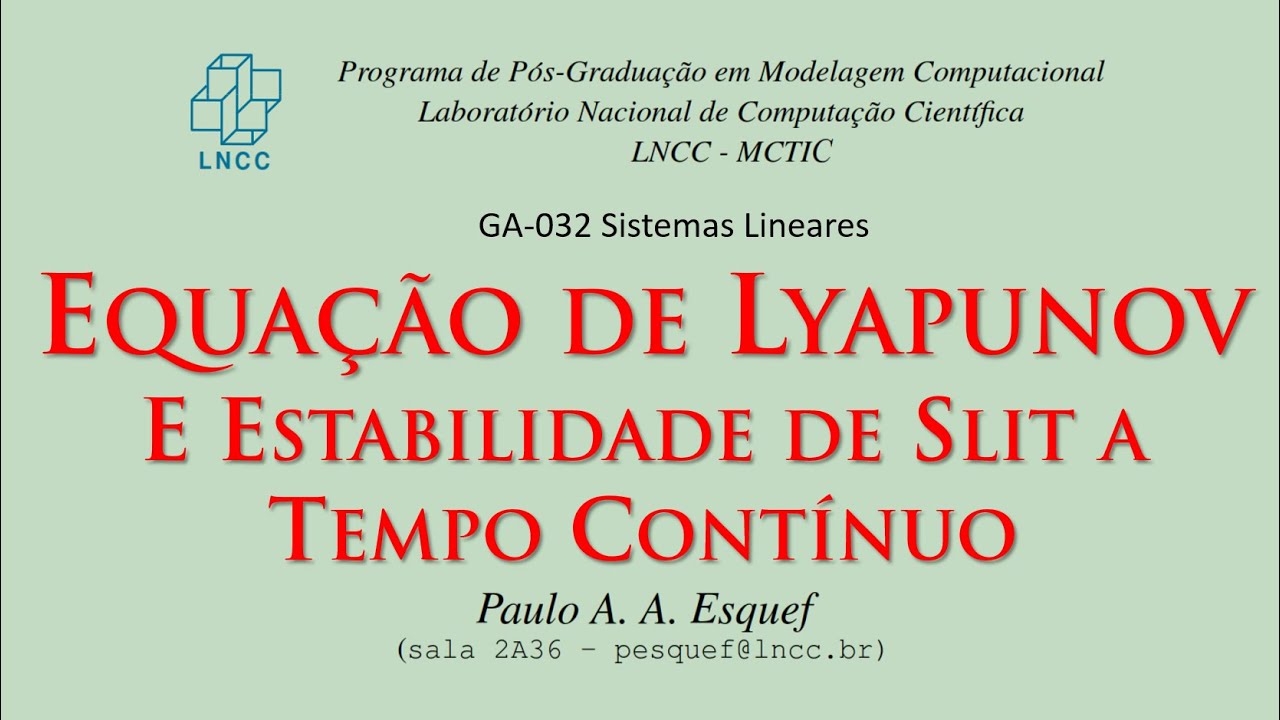 Sistemas Lineares (GA-032)