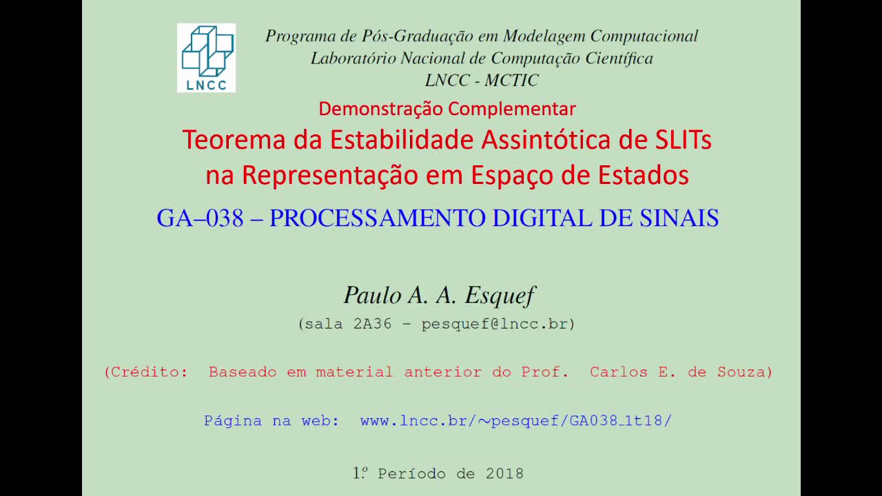 Sistemas Lineares (GA-032)