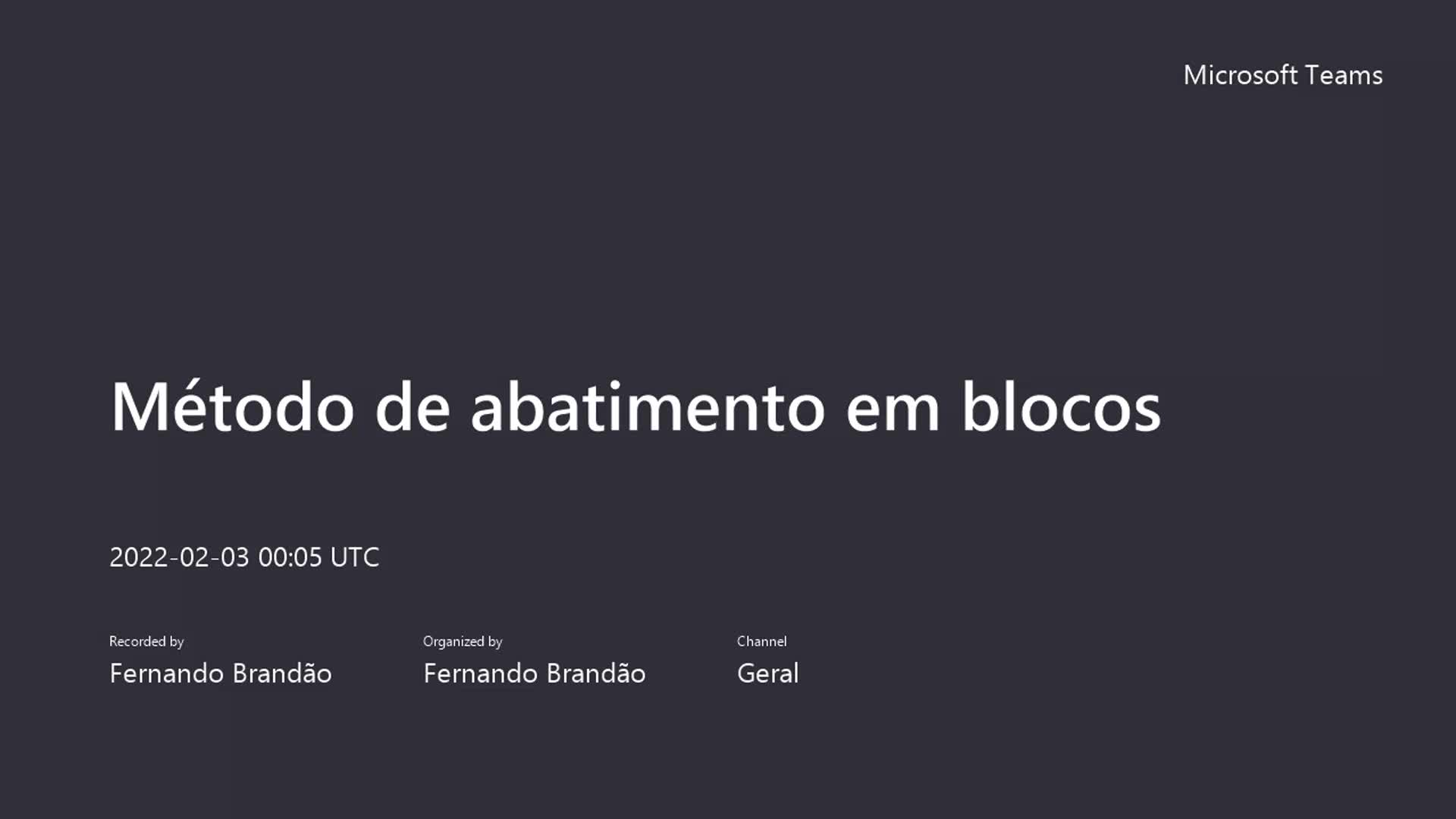 Método de abatimento em blocos - LMS