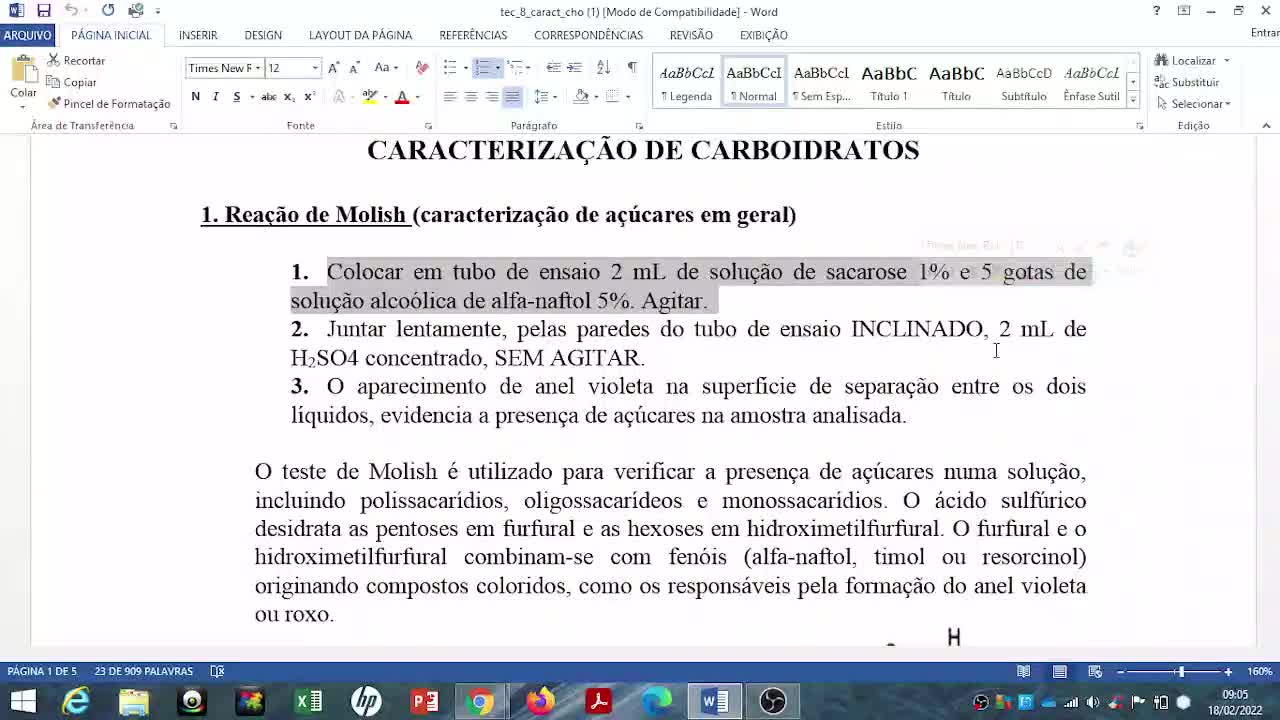 CARACTERIZAÇÃO DE CARBOIDRATOS