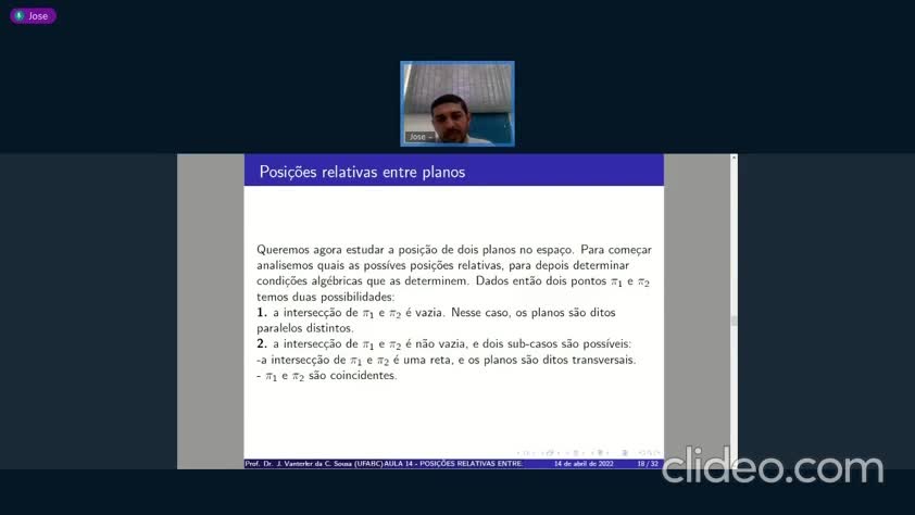 AULA 14 -PARTE 2 - POSIÇÕES RELATIVAS ENTRE: RETA-RETA; RETA-PLANO E PLANO-PLANO 