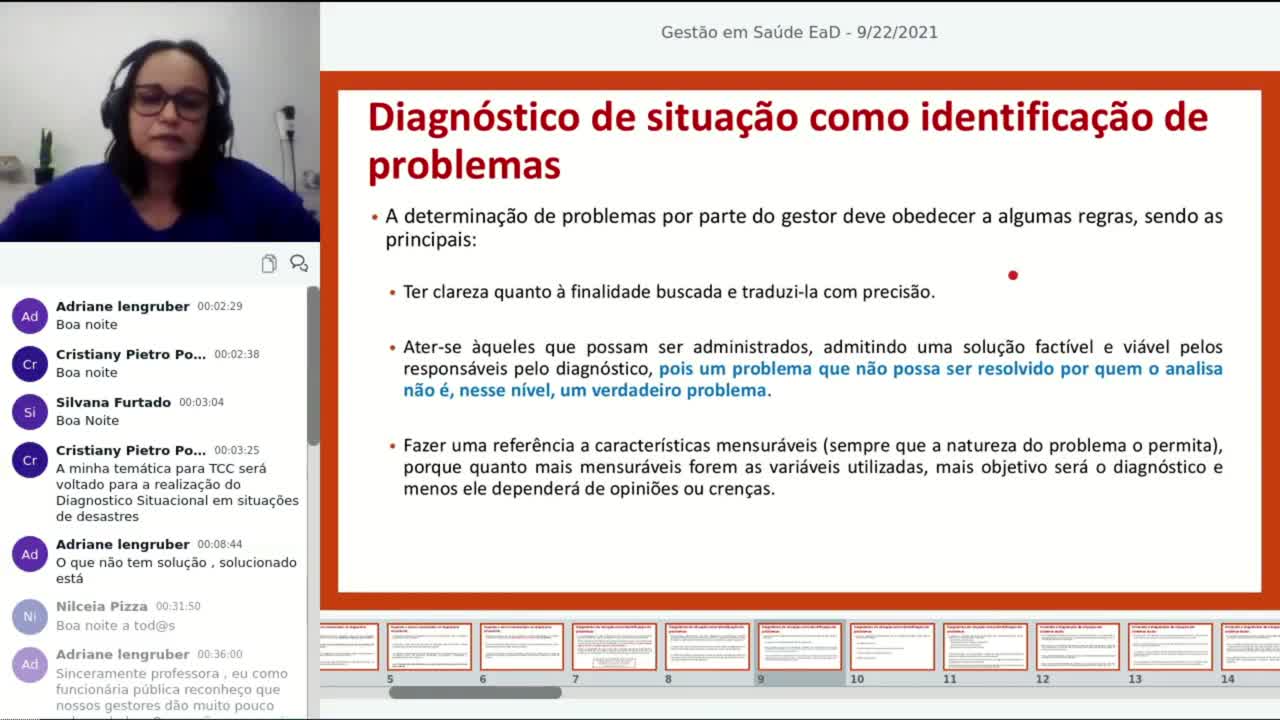2021 09 22 Gestão Saúde EaD Unid 4 Diagnóstico de Situação em Sistemas Locais profa Erika.