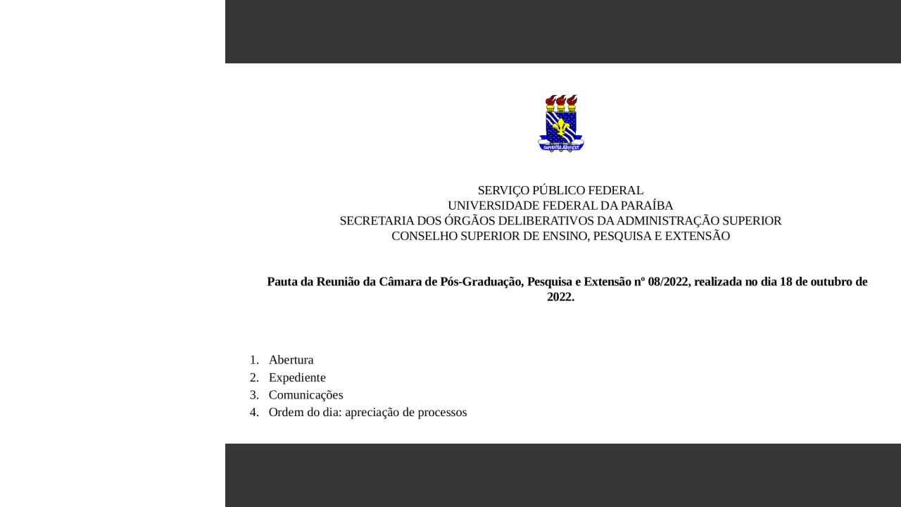 REUNIÕES DA CÂMARA DE PÓS-GRADUAÇÃO, PESQUISA E EXTENSÃO